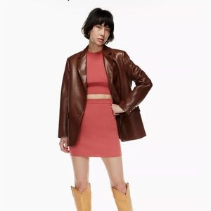 Aritzia Blush Pink Knit Skirt set